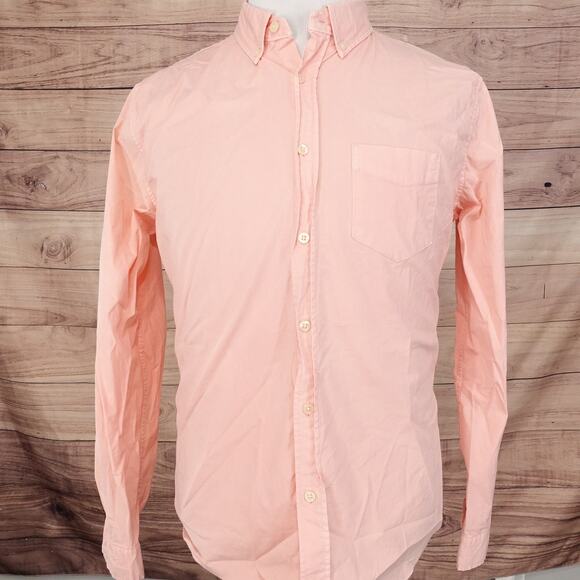 AEROPOSTALE PINK PEACH LONG SLEEVE BUTTON DOWN SHIRT MENS SIZE M MEDIUM - Picture 3 of 7